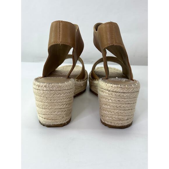 Eileen Fisher Leather Wedge Espadrille Sandals Strap Closure Size 8.5 - Picture 5 of 7